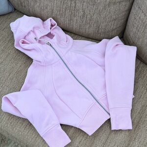 LuluLemon Light Pink Scuba Zip-Up Hoodie